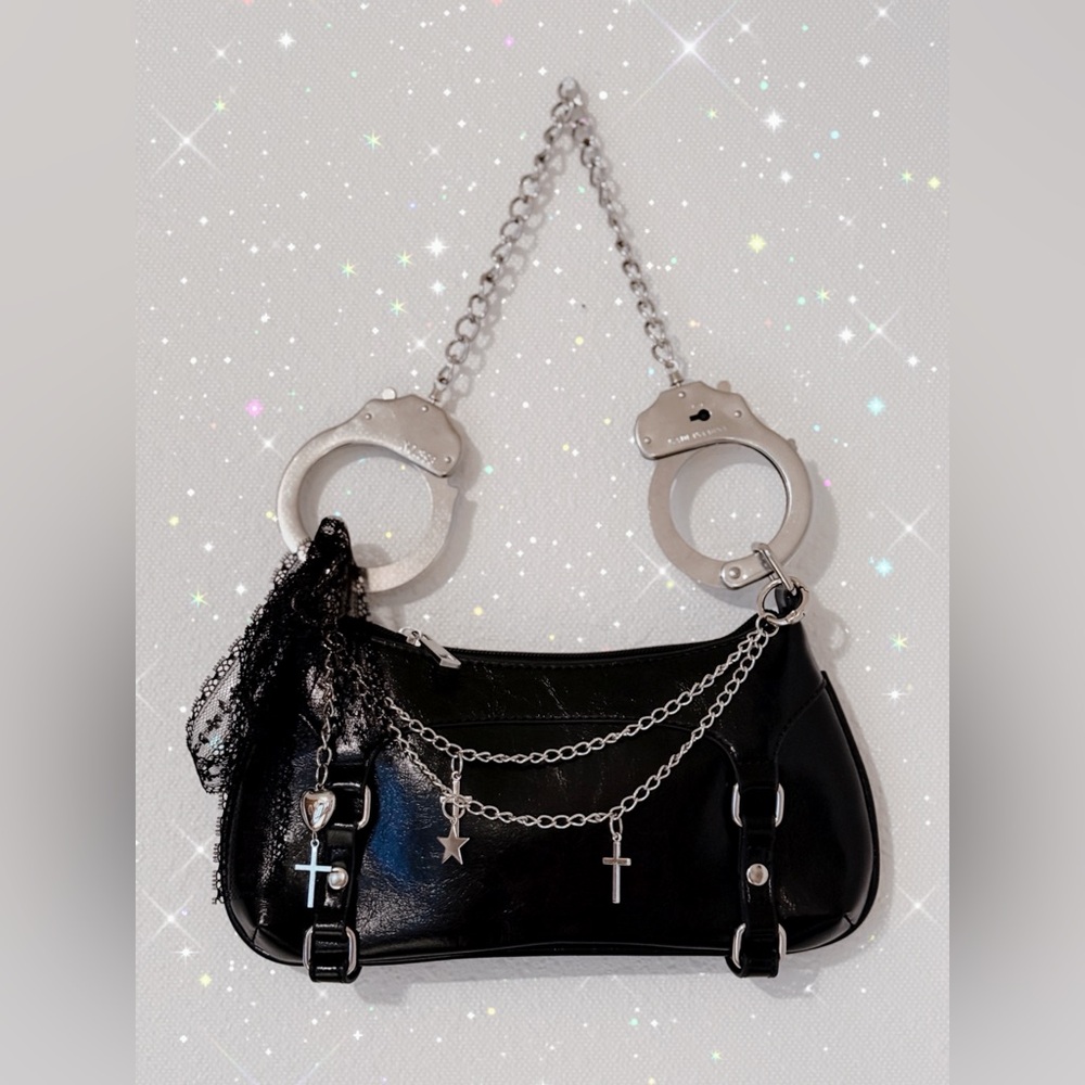 Y2K Custom Functional Handcuffs Shoulder Purse Goth Gothic Whimsigoth Punk NEW